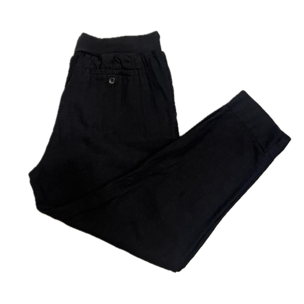 Lucky Brand black linen cotton straight leg cropped pants - Picture 2 of 9